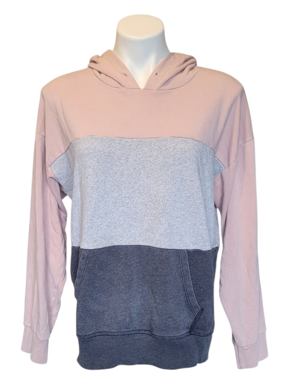 American Eagle Womens Medium Pink & Grey Hooded Sweatshirt